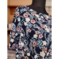 Tunika kimono z okrągłym dekoltem i wzorem w drobne kwiatuszki